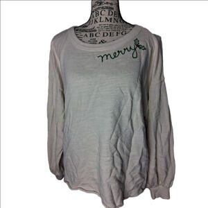 Universal Thread Cream Sweatshirt "Merry" Detail Medium